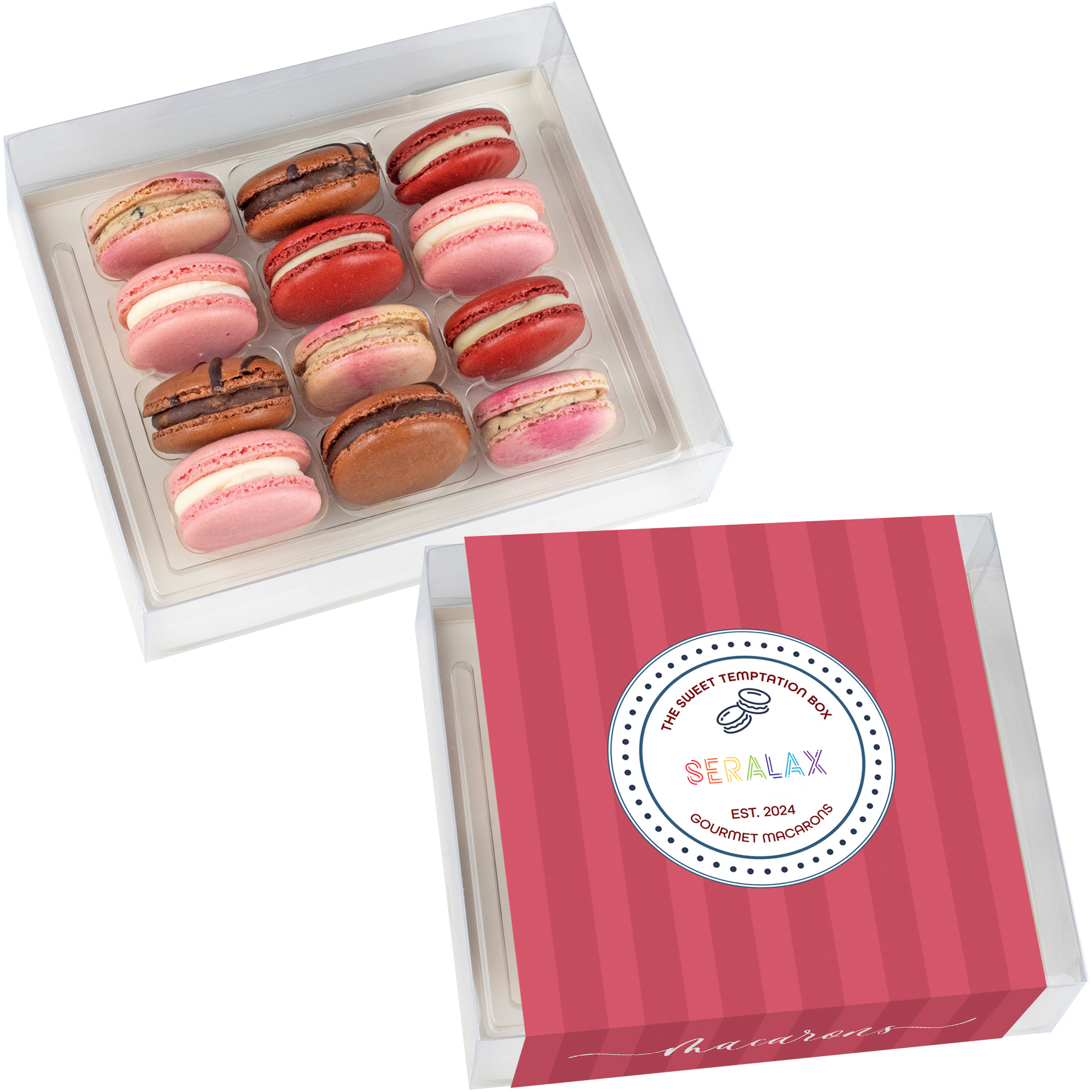 Product Photo 1 Sweet Temptation Macaron Box, 12 Pack