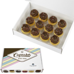 Vanilla with Chocolate Frost Signature Bite-Size Cupcakes, 12 Piece - MD9703