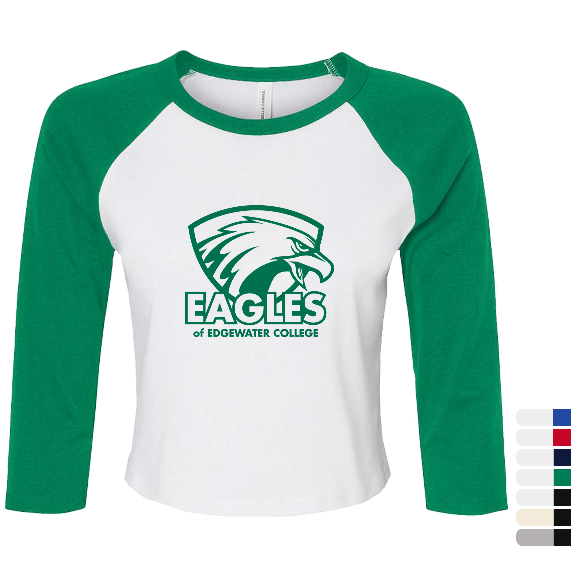 Product Photo 1 Bella + Canvas® Micro Rib 3/4 Raglan Cotton/Poly Ladies' Baby Tee