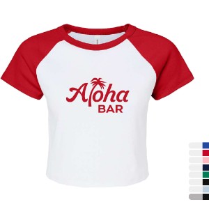 Bella + Canvas® Micro Rib Raglan Cotton/Poly Ladies' Baby Tee - WJ7236