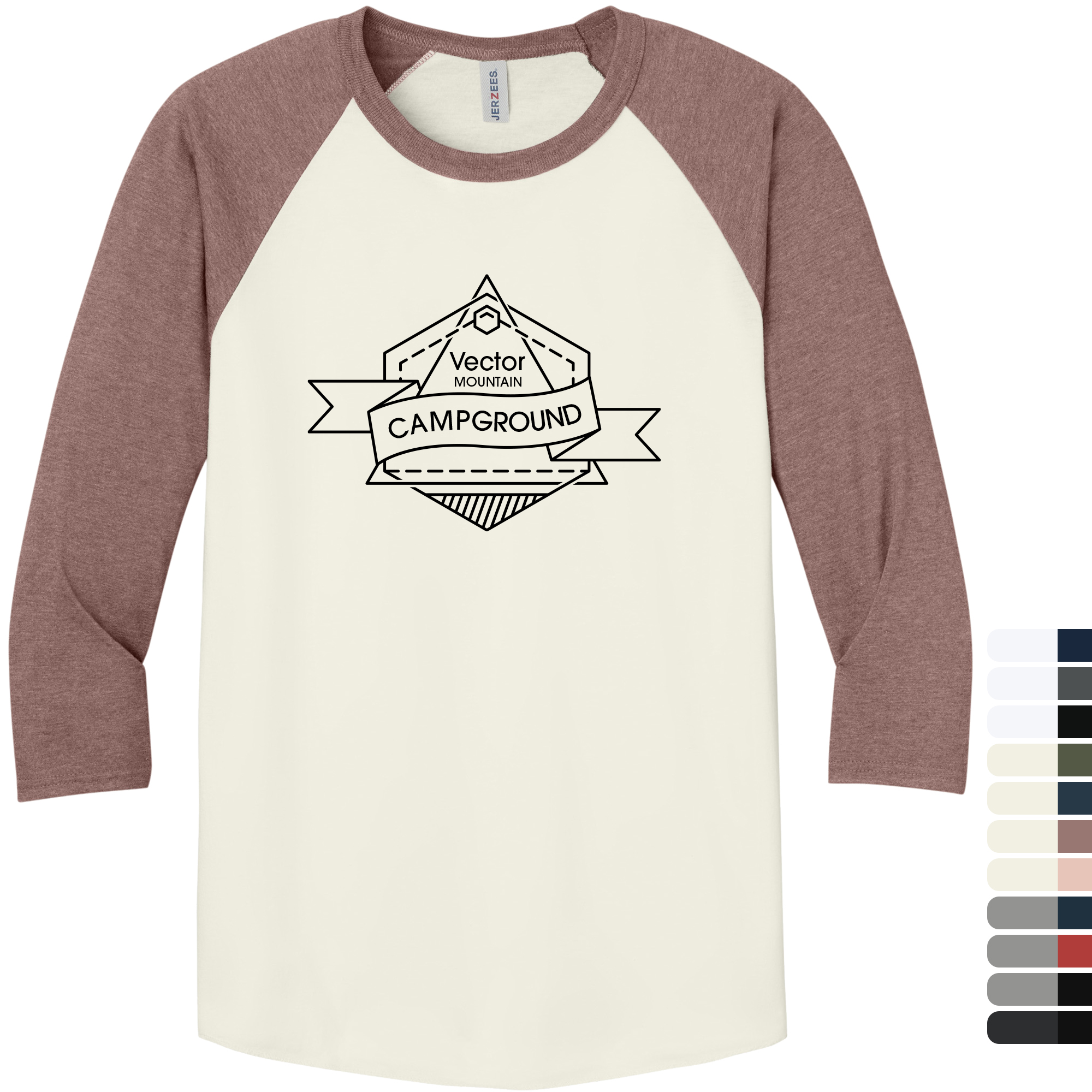 Product Photo 1 Jerzees® Premium Blend Combed Ring Spun Cotton/Poly 3/4 Sleeve Raglan Unisex Tee