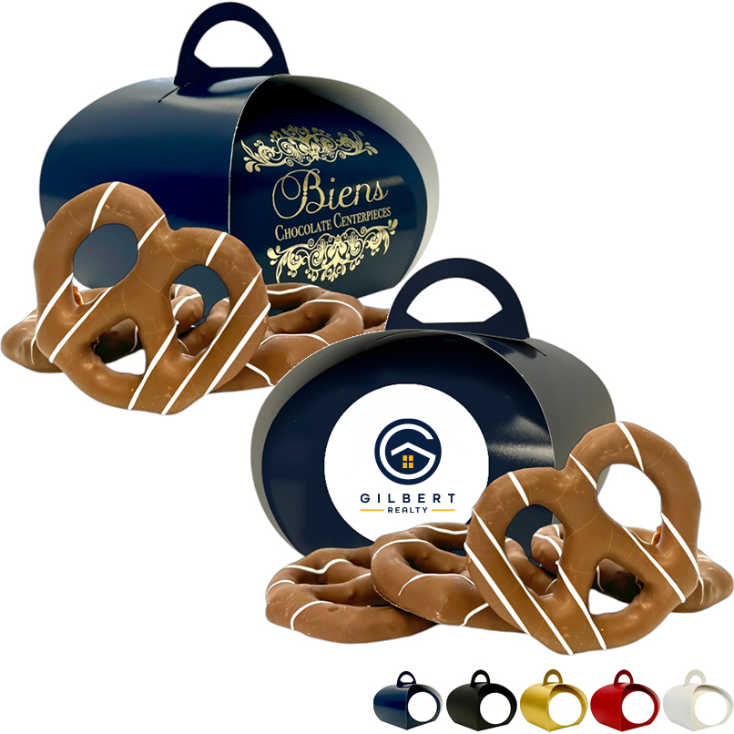 Product Photo 1 Biens Chocolate Centerpieces® Petite Tulip Box w/ Chocolate Covered Pretzels
