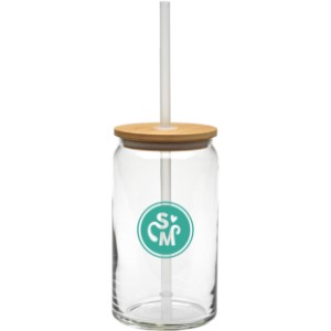 Soda Can Glass with Bamboo Lid, 16 oz. - GA1041