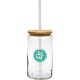Soda Can Glass with Bamboo Lid, 16 oz.