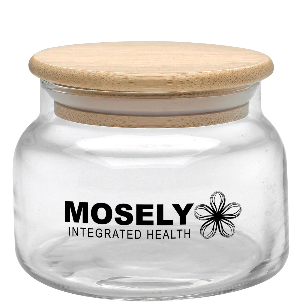 Product Photo 1 Apothecary Glass Jar with Bamboo Lid, 8 oz.