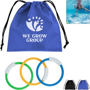 Hide & Go Swim Diving Rings in rPET Pouch - HT6895