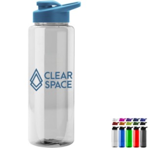 Guzzler Transparent Bottle with Drink thru Lid, 32 oz. - GY8346