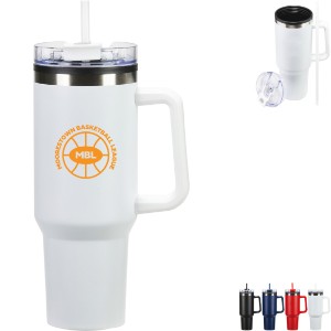Ohana Stainless Steel & Polypropylene Mug w/ Color-Matching Handle, 40oz. - AR1961