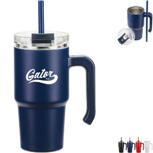 Malibu Vacuum Insulated Stainless Steel Mug w/ Straw, 20oz. - AR1964