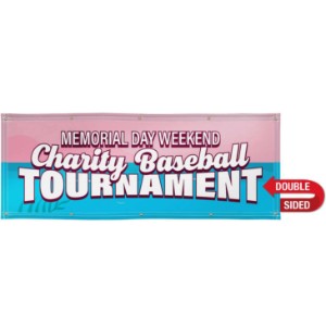 Nylon Double-Sided Banner, 3' x 8' - DY2034