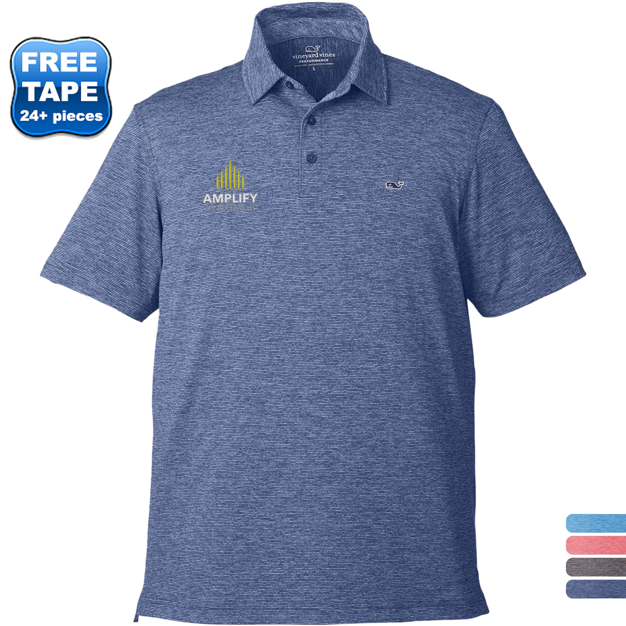 Product Photo 1 Vineyard Vines® Heathered Destined Stripe Sankaty Men's Polo