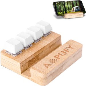 Bamboo Phone Stand & Keypad Stress Reliever - HH4457