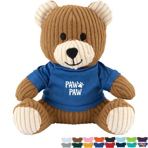 Barry Corduroy Plush Bear w/ Shirt, 6" - HT6916
