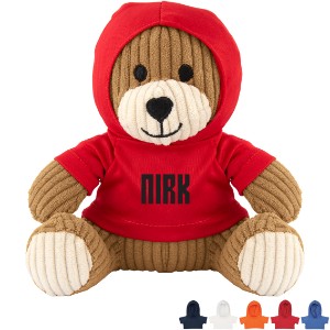 Barry Corduroy Plush Bear w/ Hoodie, 6" - HT6917