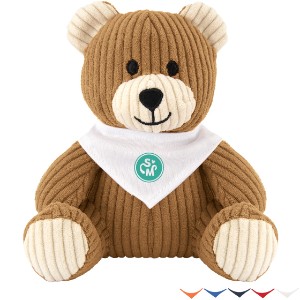 Barry Corduroy Plush Bear w/ Bandana, 6" - HT6918
