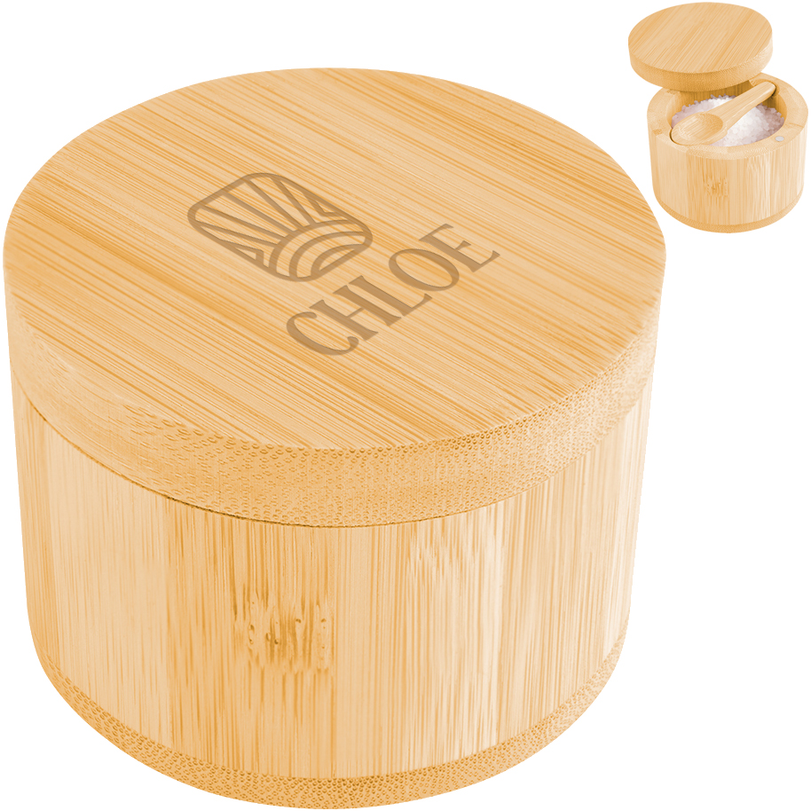 Product Photo 1 Bamboo Salt Cellar Container w/ Spoon