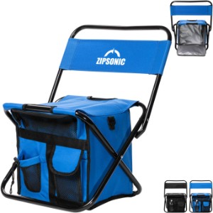 Folding Chair with 24 Can Cooler Bag & Pockets - HH4439