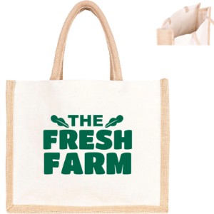 Jute Cotton Tote w/ Jute Webbing Handle - HH4466