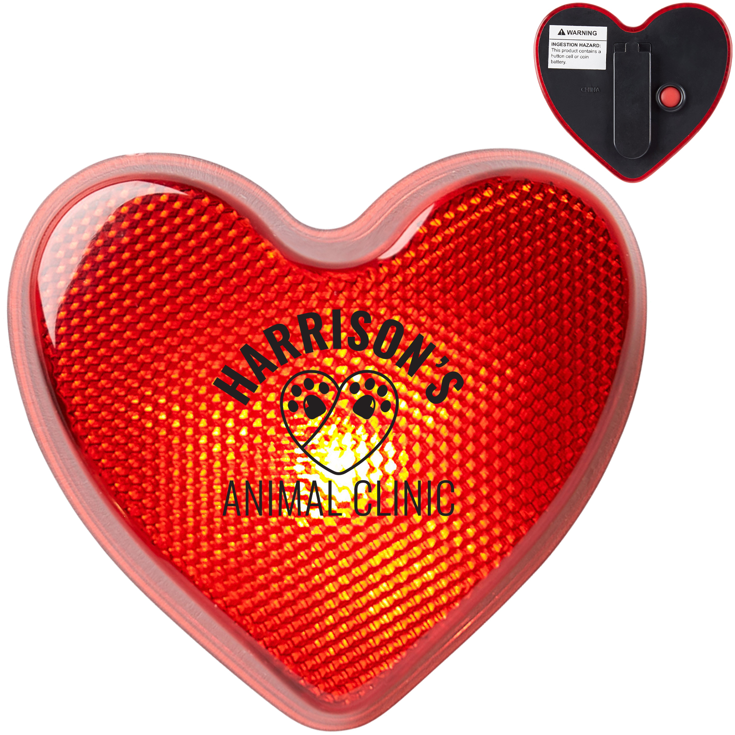 Product Photo 1 Heart Flashing Clip On Safety Button