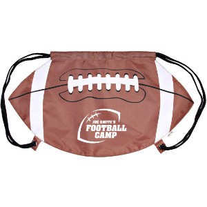Gametime!® Football Drawstring Polyester Backpack - PM9968