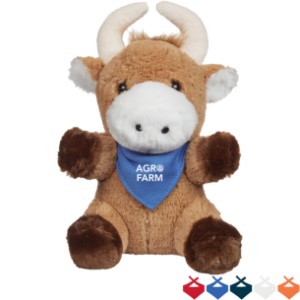 Brave Plush Bull w/ Bandana, 6" - HT6983