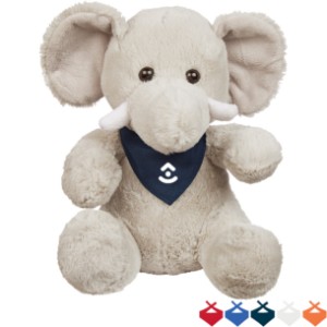Excellent Plush Elephant w/ Bandana, 8-1/2" - HT7009