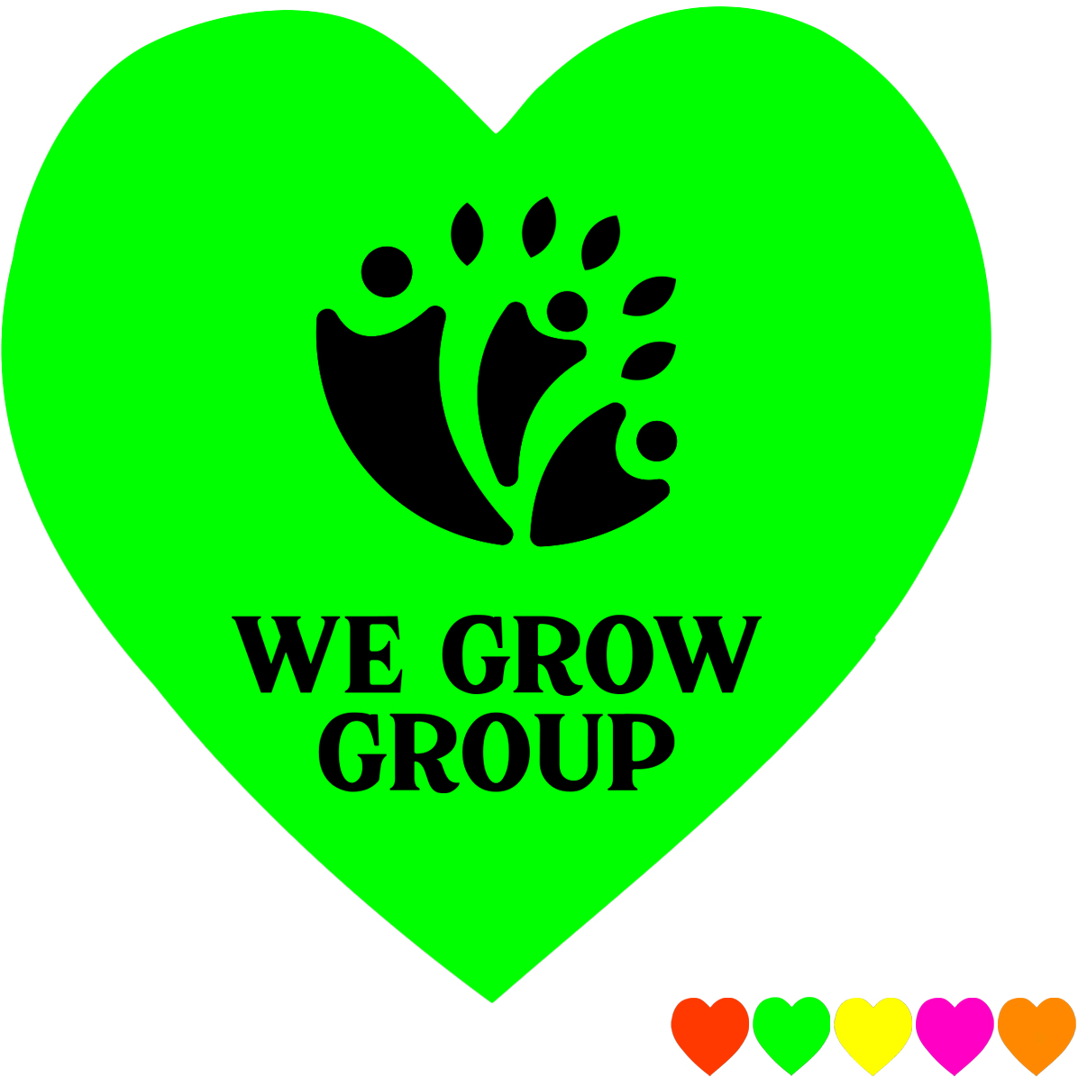 Product Photo 1 Heart Shape Custom Sticker - Neon, 3/4"