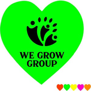 Heart Shape Custom Sticker - Neon, 3/4" - GI1201