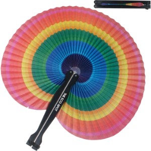 Rainbow Folding Paper Fan - LE2932