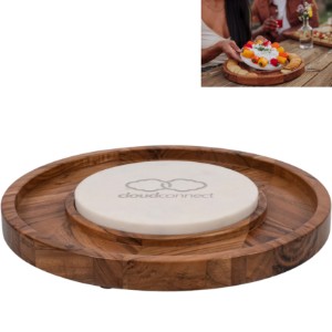 Isla Acacia Serving Platter w/ Marble Cheeseboard Insert - PK2370
