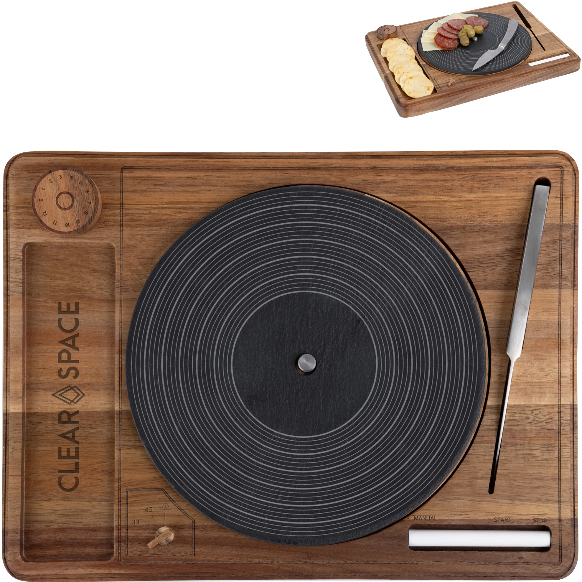 Product Photo 1 Turntable Acacia & Slate Cheese Board w/ Knife