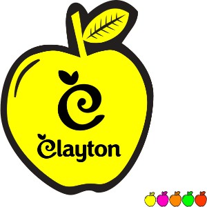 Apple Shape Custom Sticker - Neon, 2-1/16" - GI1216