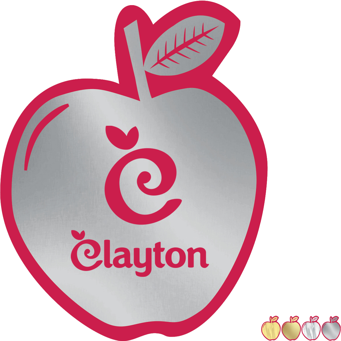Product Photo 1 Apple Shape Custom Sticker - Foil, 2-1/16"