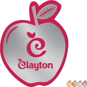 Apple Shape Custom Sticker - Foil, 2-1/16" - GI1219