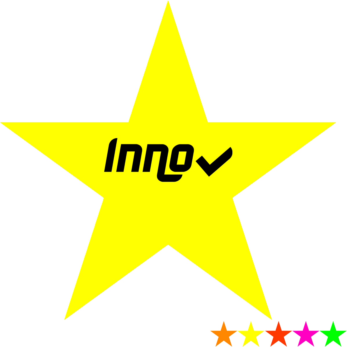 Product Photo 1 Star Shape Custom Sticker - Neon, 5/8"