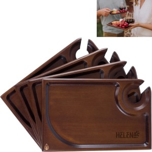 Rectangle Parawood Wine Appetizer Plates, Set of Four - PK2350