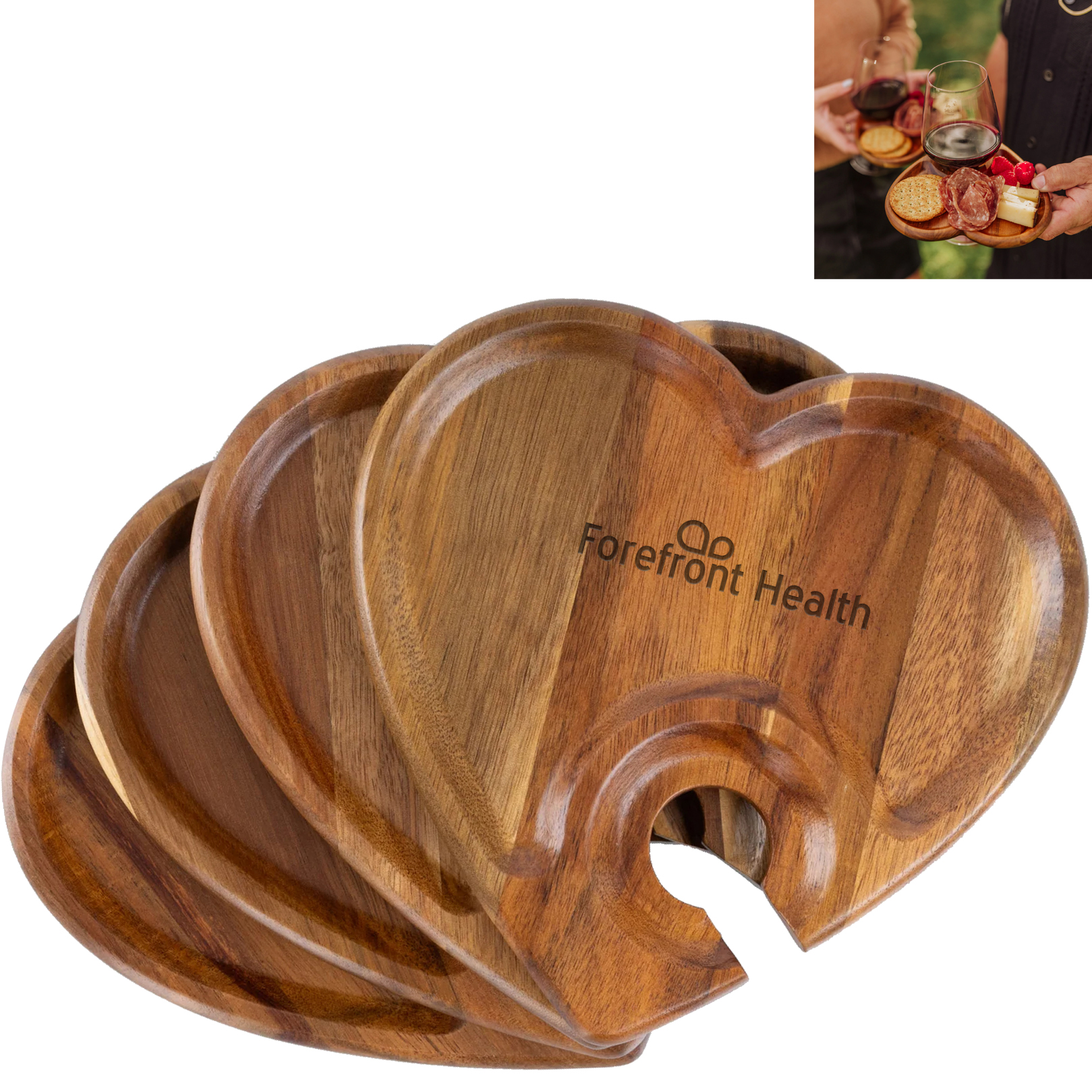 Product Photo 1 Heart Shaped Wine Appetizer Plates, Set of Four