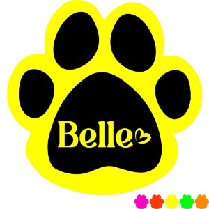 Paw Shape Custom Sticker - Neon, 1-7/8" - GI1231