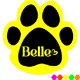 Paw Shape Custom Sticker - Neon, 1-7/8"