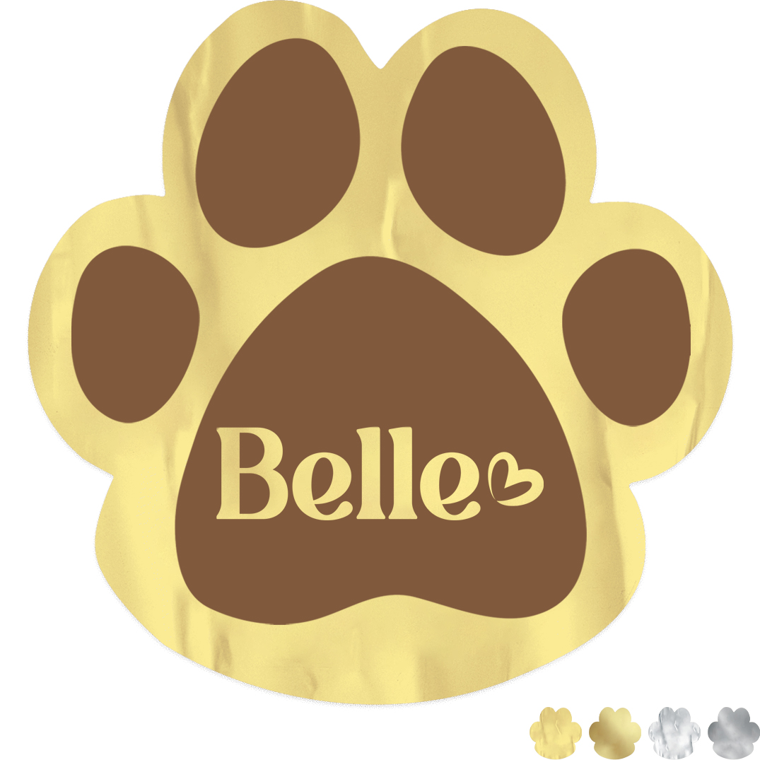 Product Photo 1 Paw Shape Custom Sticker - Foil, 1-7/8"