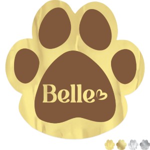 Paw Shape Custom Sticker - Foil, 1-7/8" - GI1234
