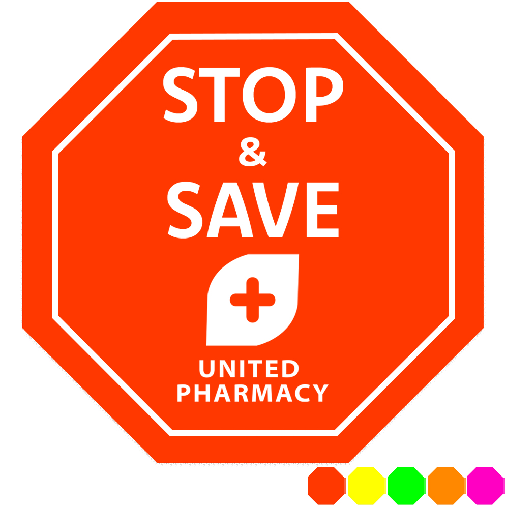 Product Photo 1 Stop Sign Shape Custom Sticker - Neon, 2-1/4"