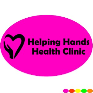 Oval Shape Custom Sticker - Neon, 2" x 3" - GI1066