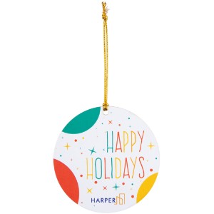 Circle Wood Ornament - HT6998