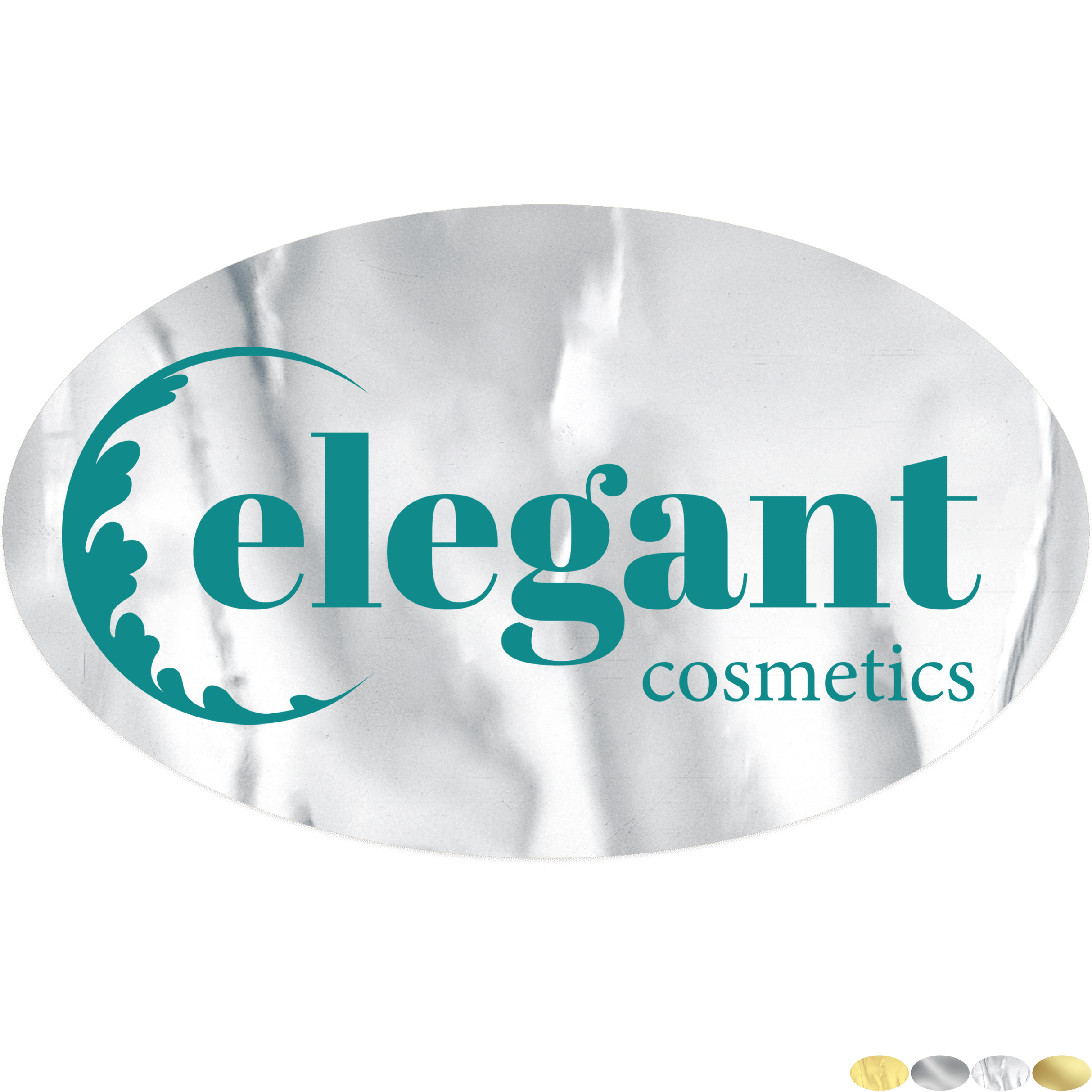 Product Photo 1 Oval Shape Custom Sticker - Foil, 1-1/2" x 2-1/2"