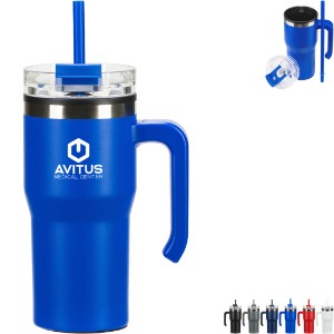 Outback Stainless Steel & Polypropylene Mug w/ Lid & Straw, 20oz. - AR1960