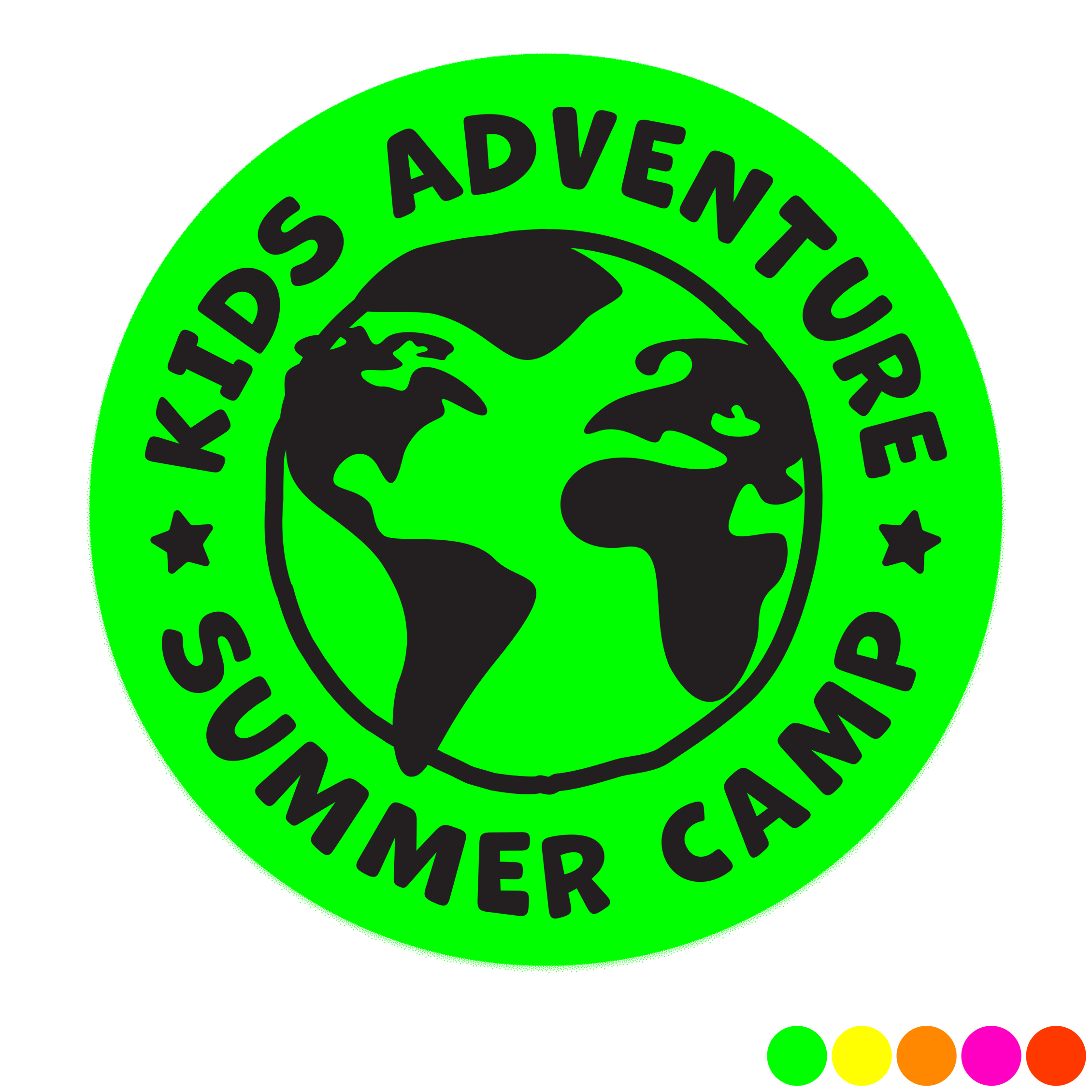 Product Photo 1 Round Shape Custom Sticker - Neon, 3-1/2" to  4"