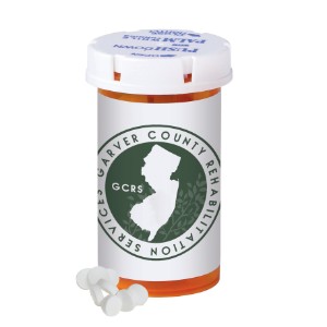 Sugar Free Peppermint Mini Mints in a Small Pill Bottle - MD4550