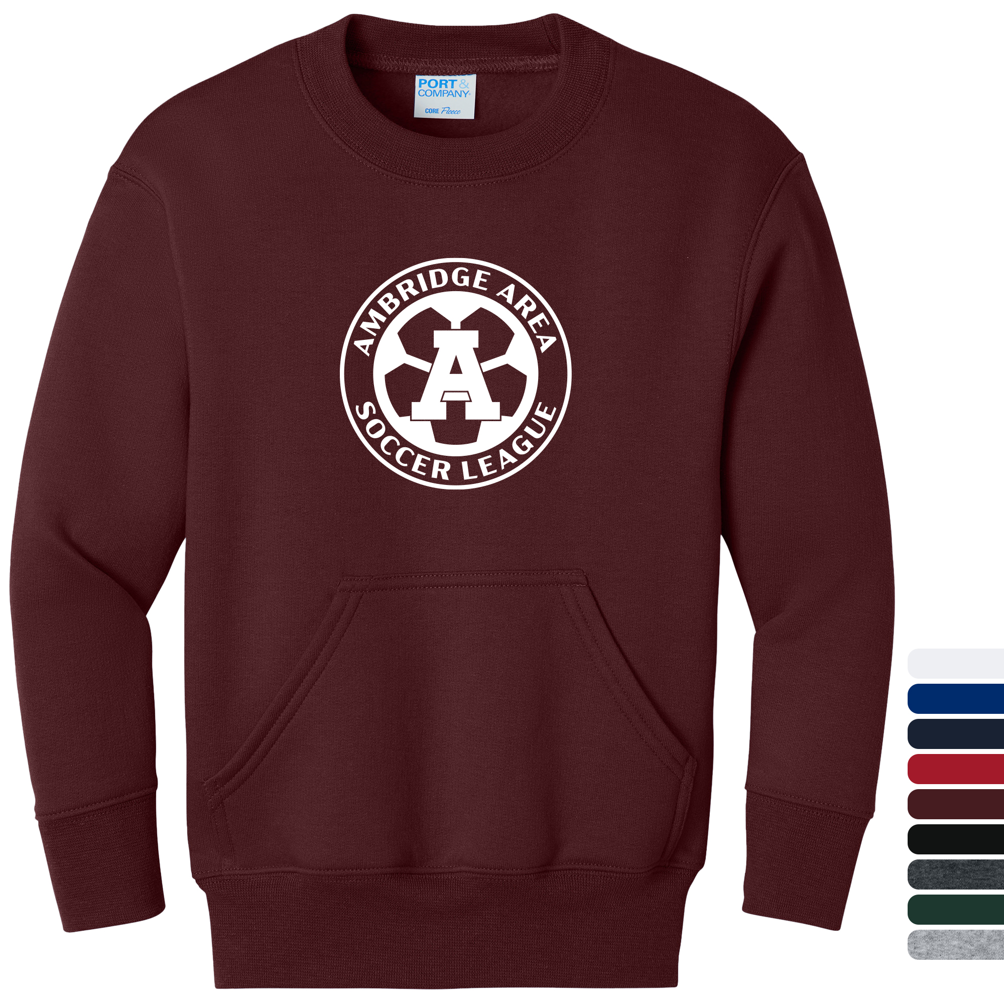 Product Photo 1 Port & Company® Core Fleece Crewneck Pocket Youth Sweatshirt