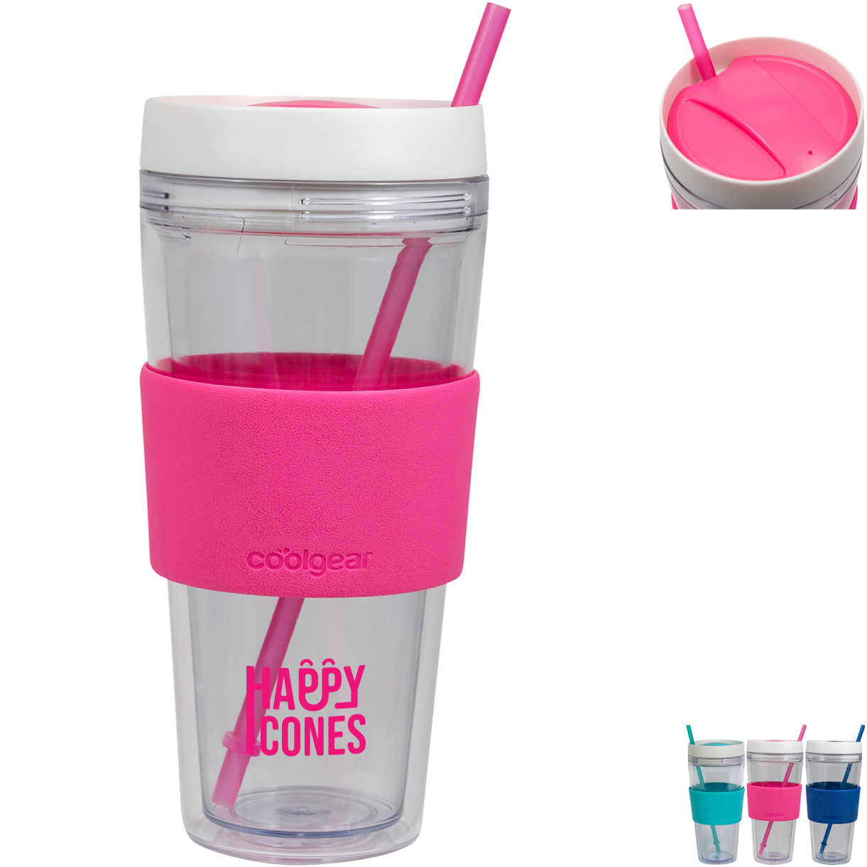Product Photo 1 Cool Gear® Callisto Chiller Clear Straw Tumbler, 24oz.